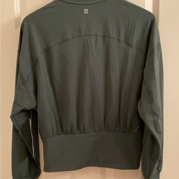 Sweaty Betty Super Soft Zip Up Bomber - NWT - Medium - Trek Green - Picture 11 of 13
